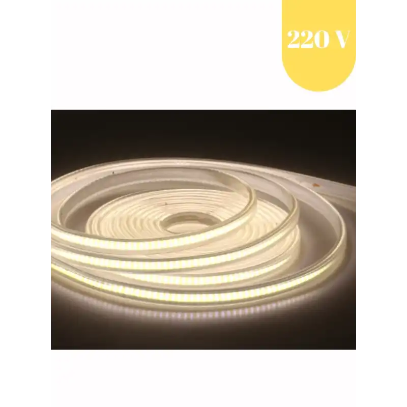 220V 288 Led 4000K Naturel Beyaz Işık Esnek Hortum COB LED IP67 Dış Mekan 5 Metre Güç Kablosu Dahil