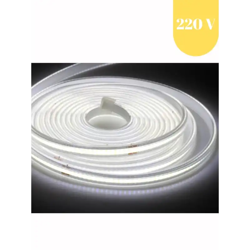 220V 288 Led 6000K Beyaz Işık Esnek Hortum COB LED IP67 Dış Mekan 5 Metre Güç Kablosu Dahil