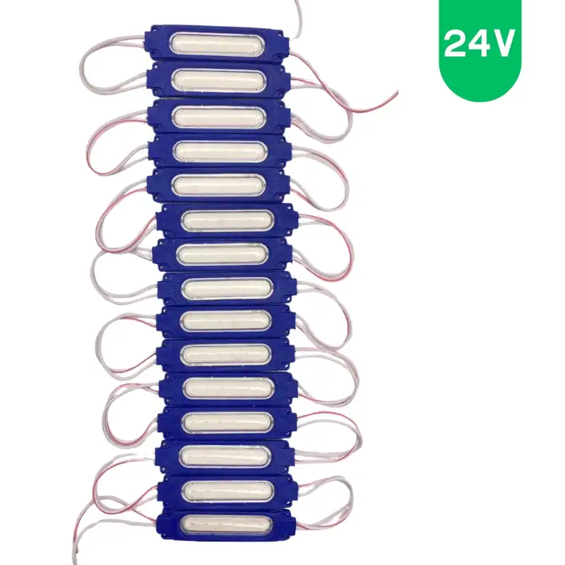 24 volt 2 Watt Mavi Cob Led Modül IP65 10 Adet Modül