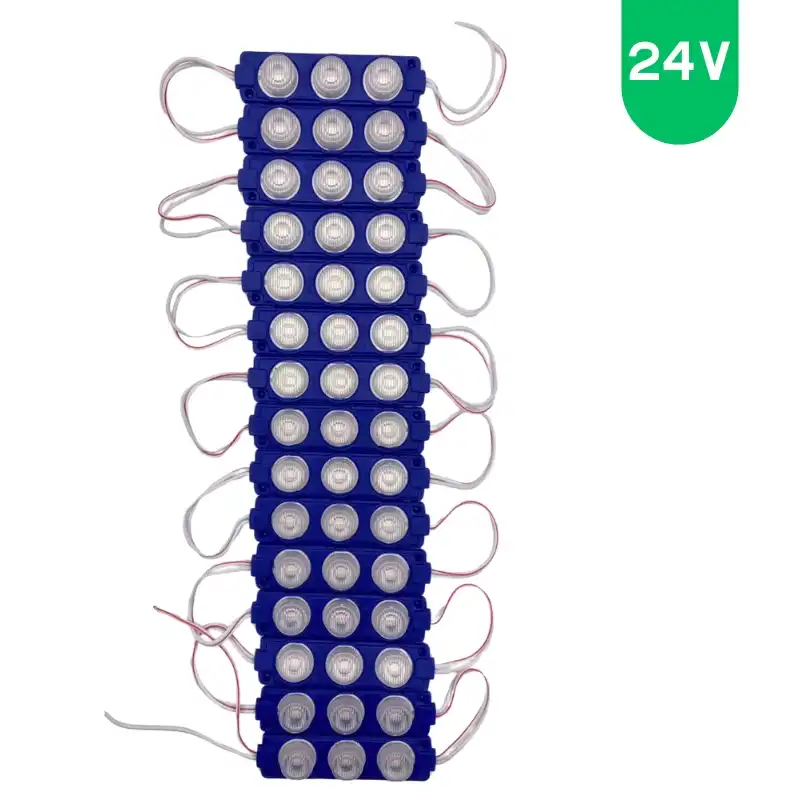 24 Volt 3 Watt 3 Lensli Mavi 3030 SMD Led Modül IP65 10 Adet Modül