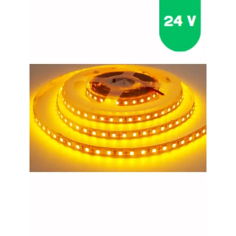 24 Volt 5050 SMD Amber Sarı Dış Mekan 60 Ledli 5 Metre Şerit Led