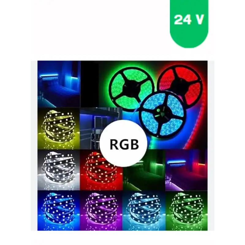24 Volt 5050 SMD RGB Dış Mekan 60 Ledli 5 Metre Şerit Led