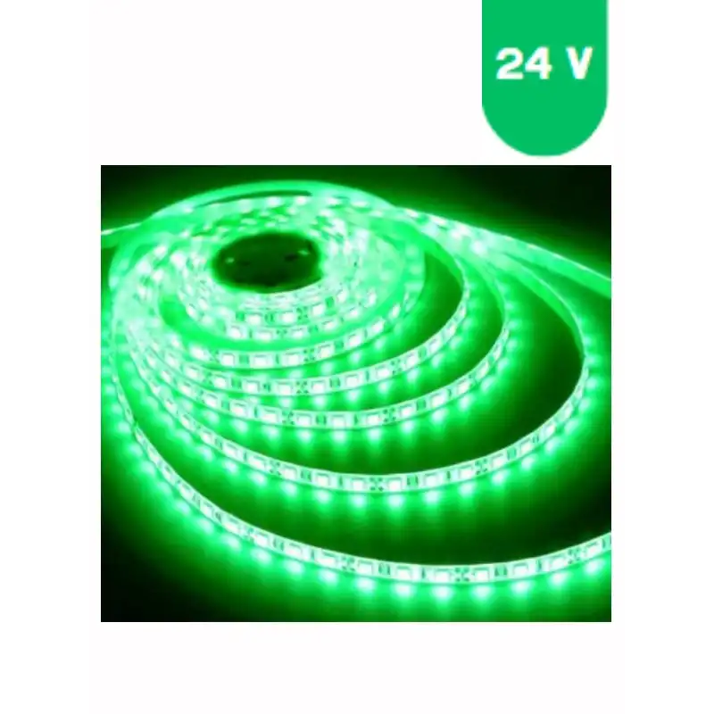 24 Volt 5050 SMD Yeşil Dış Mekan 60 Ledli 5 Metre Şerit Led
