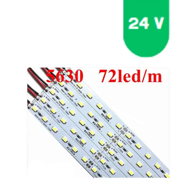 24 Volt 5630 Ledli 4000K Naturel Beyaz Işık 72 Ledli Alüminyum Çubuk Bar 1 Metre
