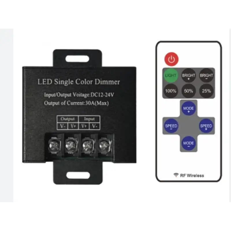 30A Tek Renk Kumandalı RF Dimmer 12-24V