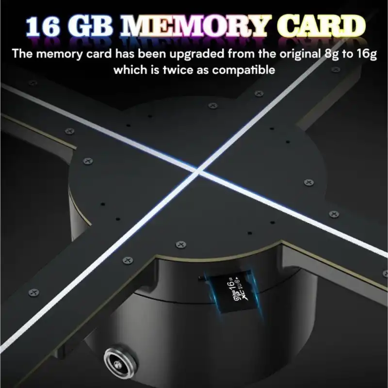 3D Hologram Logo ve Ürün Görüntüleme Projektörü 50cm Wifi APP Kontrol Led