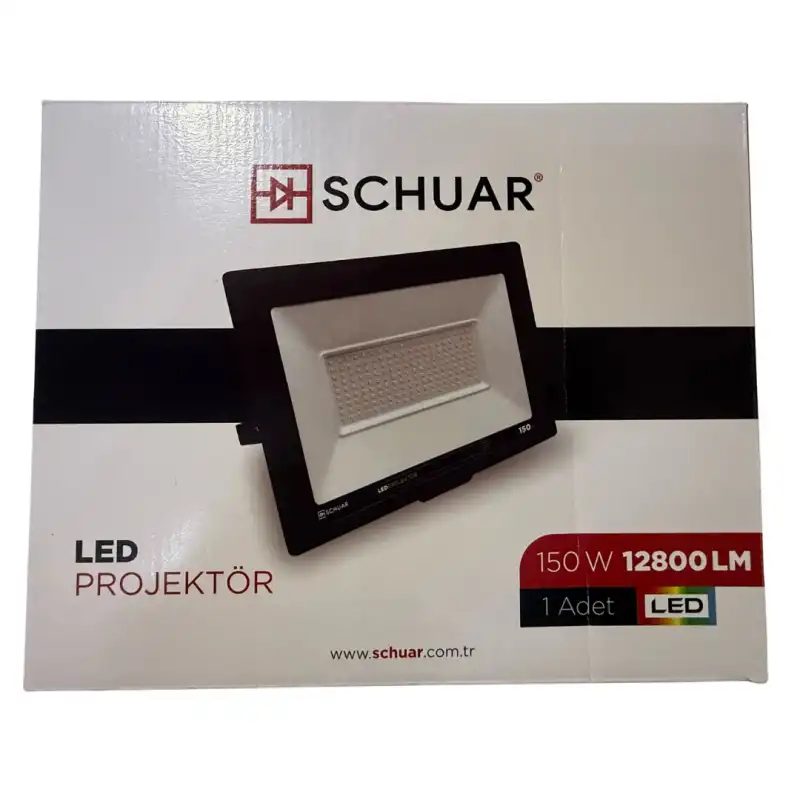 4 Adet Kampanyalı 150 Watt Siyah Slim Kasa 6500K Beyaz Işık IP65 Led Projektör