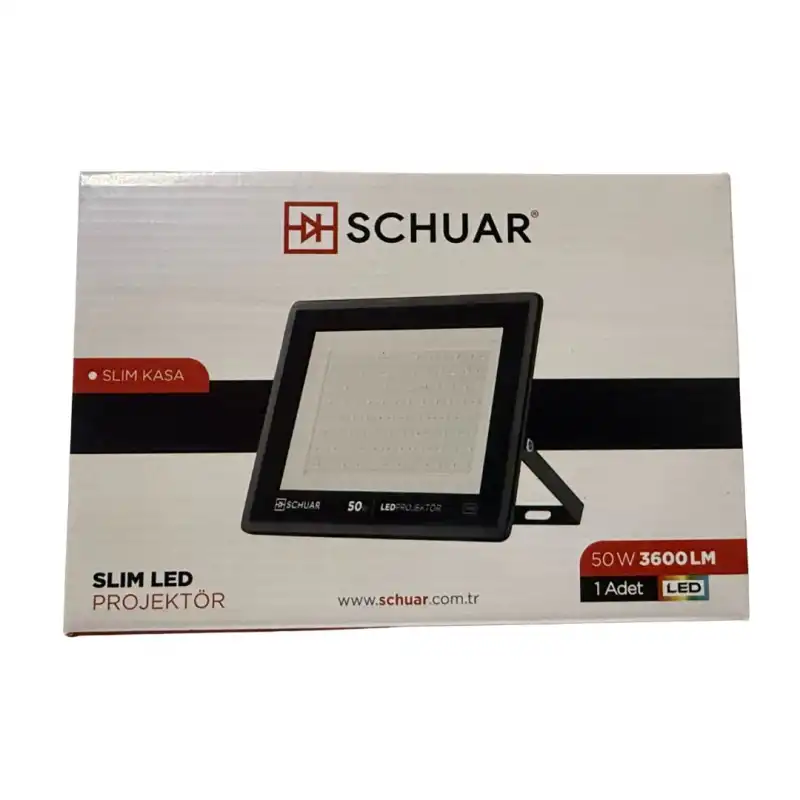 8 Adet Kampanyalı 50 Watt Siyah Slim Kasa 6500K Beyaz Işık IP65 Led Projektör