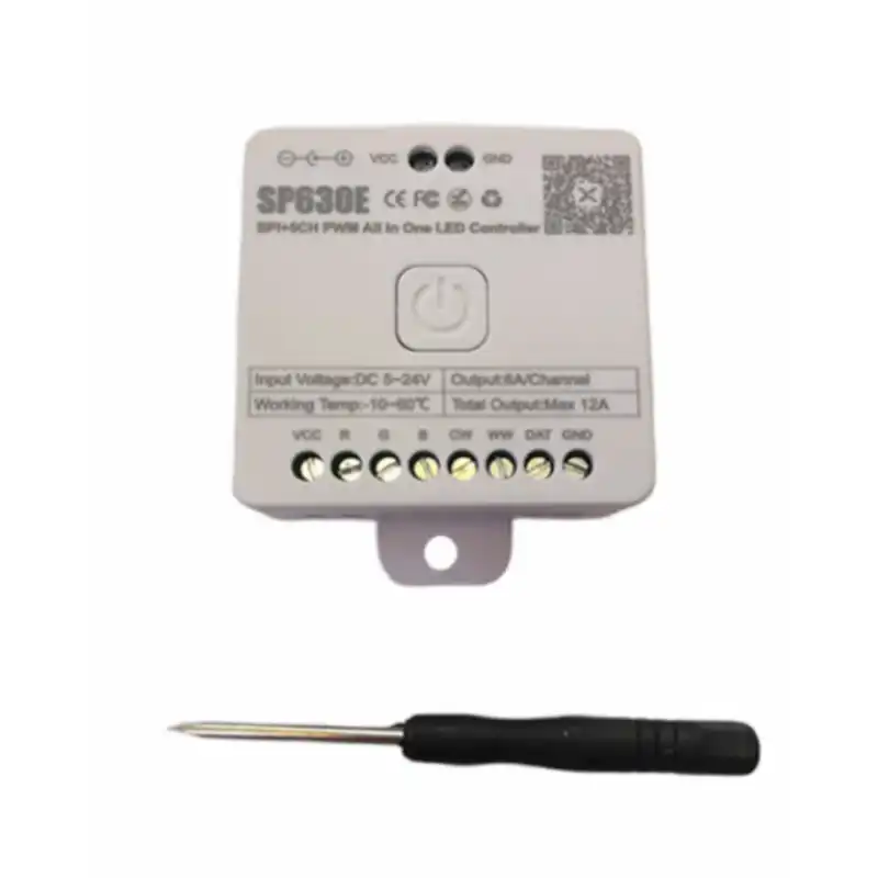 5 V - 24 V 12 A SP630E Bluetooth Sese Duyarlı Pixel Şerit Led Denetleyici 5 Kanal RGBW+WW Led Kontrol Cihazı