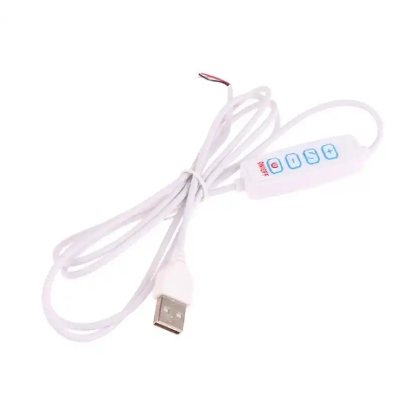 2 Amper 100 cm Fiş Üzerinden Dim Edilebilir Ucu Açık USB li Beyaz Renk Erkek Güç Kablosu