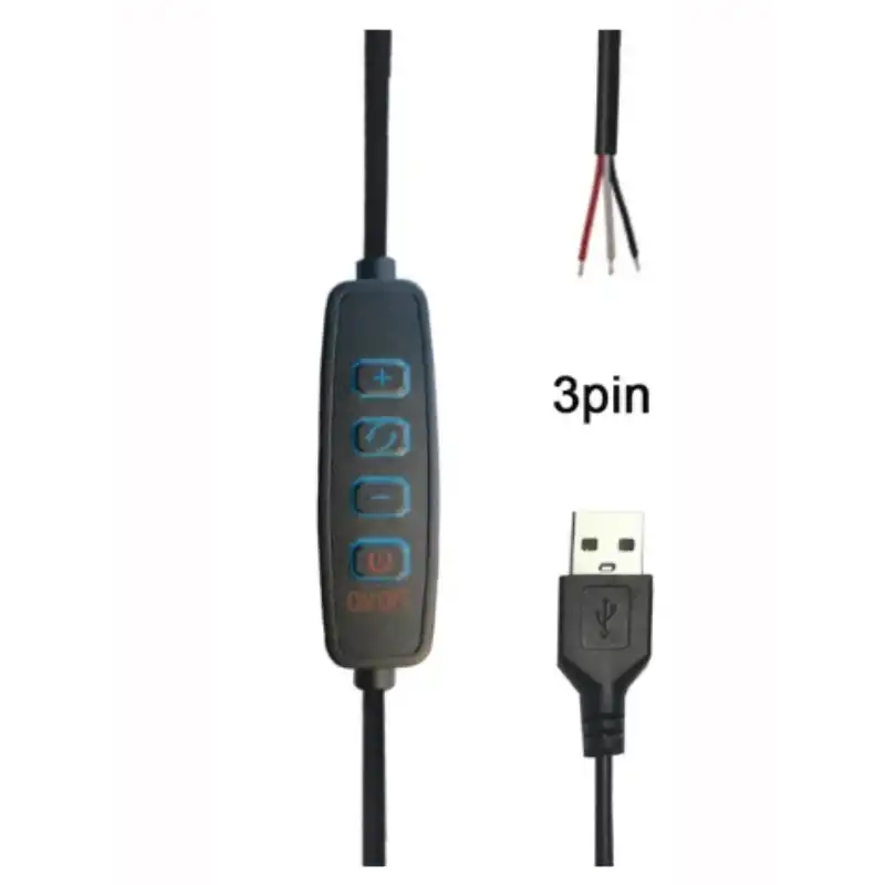 2 Amper 100 cm Fiş Üzerinden Dim Edilebilir Ucu Açık USB li Siyah Renk Erkek Güç Kablosu