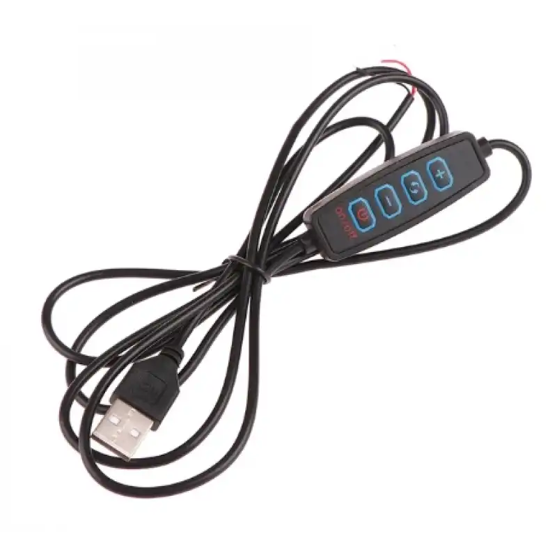 2 Amper 100 cm Fiş Üzerinden Dim Edilebilir Ucu Açık USB li Siyah Renk Erkek Güç Kablosu