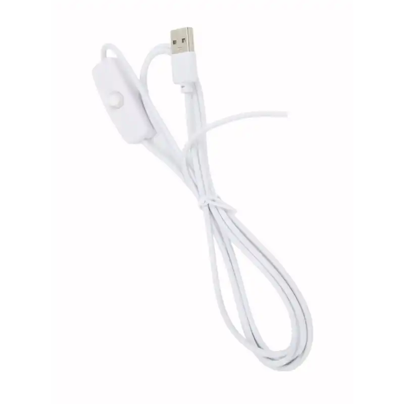 2 Amper 100 cm Switch li Ucu Açık USB li Beyaz Renk Erkek Güç Kablosu