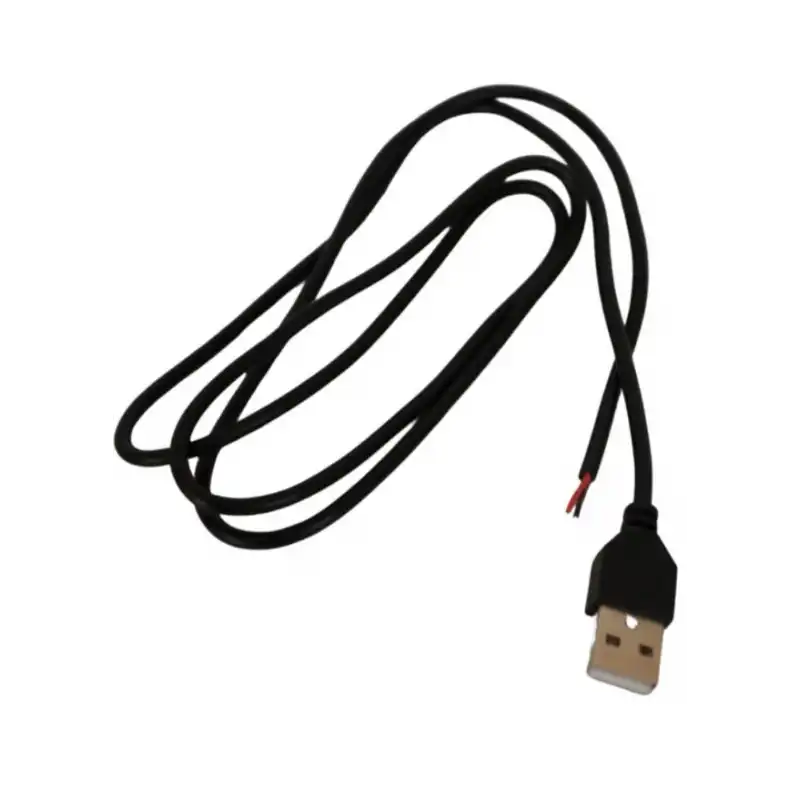 5 Volt 2 Amper 100 cm Ucu Açık USB li Siyah Renk Erkek Güç Kablosu