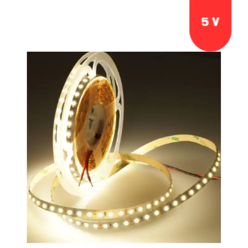 5 Volt 5 mm 2835 SMD 3000 K Günışığı İç Mekan 120 Ledli 5 Metre Şerit Led