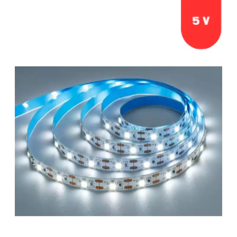 5 Volt 2835 SMD 6500 K Beyaz İç Mekan 60 Ledli 5 Metre Şerit Led