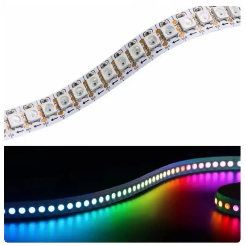 5 Volt IC2812 ARGB Pixel Magic Kayar 144 Led IP20 İç Mekan 1 Metre Şerit Led