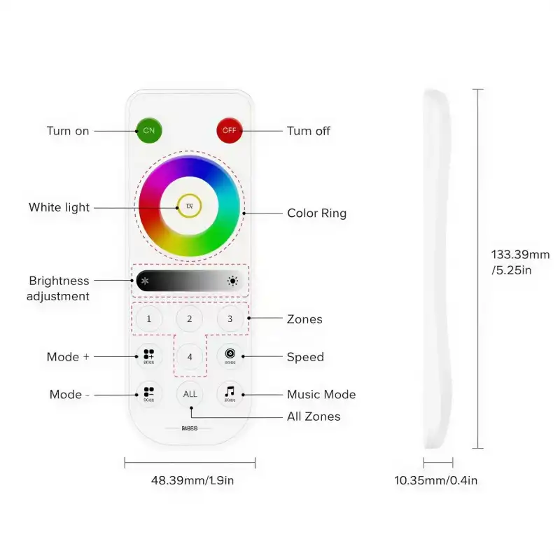 5V - 24V RB3 RGB ve RGBW Dimmer Kontrol Uzaktan Kumanda