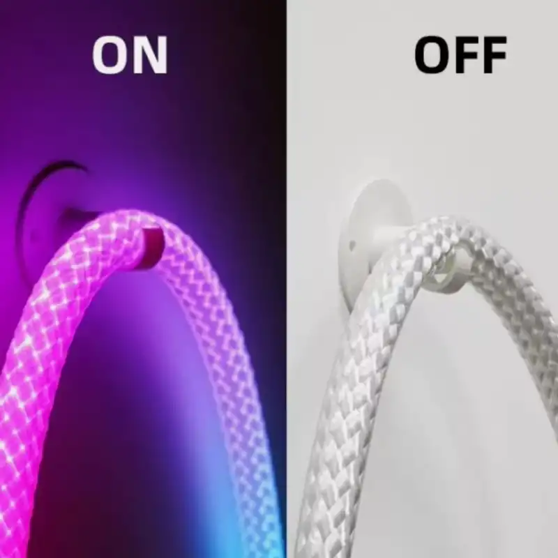 5V 5 Metre Usb Kitli IP67 IC-RGB Halat Işık Pixel Neon Şerit Led Bluetoothlu ve Uzaktan Kumandalı