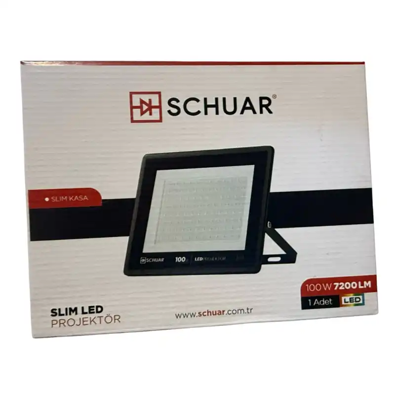 6 Adet Kampanyalı 100 Watt Siyah Slim Kasa 6500K Beyaz Işık IP65 Led Projektör