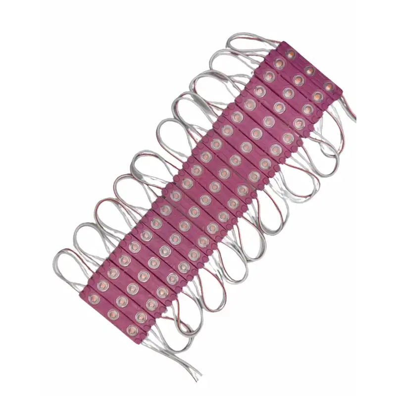 200 Adet 12 Volt 1.2 Watt 3 Lensli Pembe Led Modül IP65 1 Paket