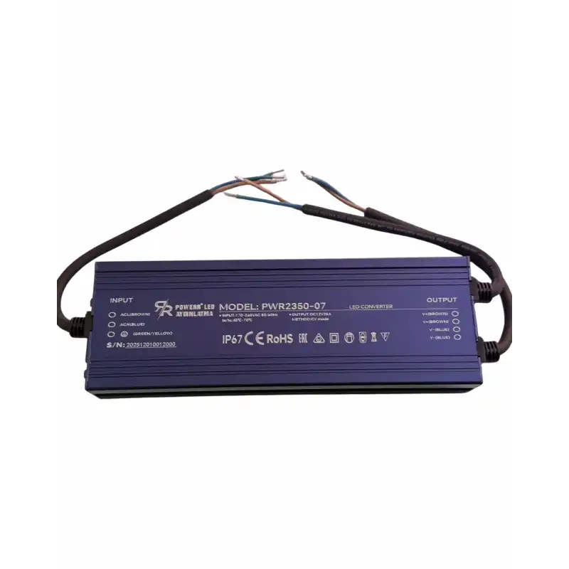 12 Volt 25 Amper 300 Watt Dış Mekan Metal Kasa Trafo IP67