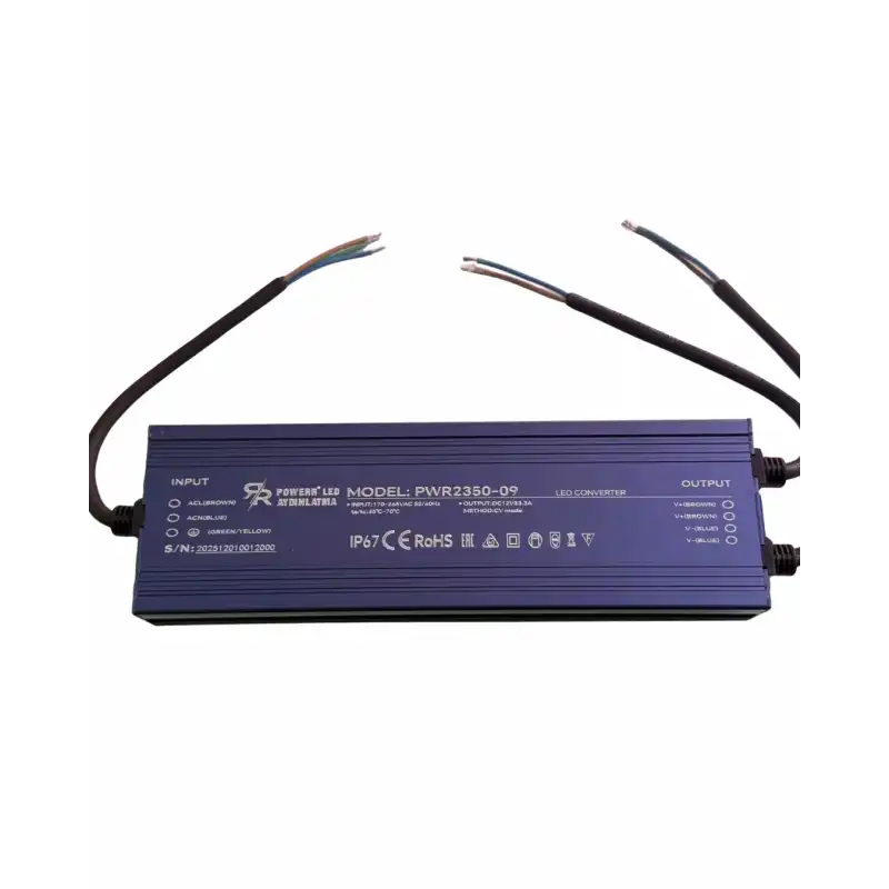 12 Volt 33.3 Amper 400 Watt Dış Mekan Metal Kasa Trafo IP67