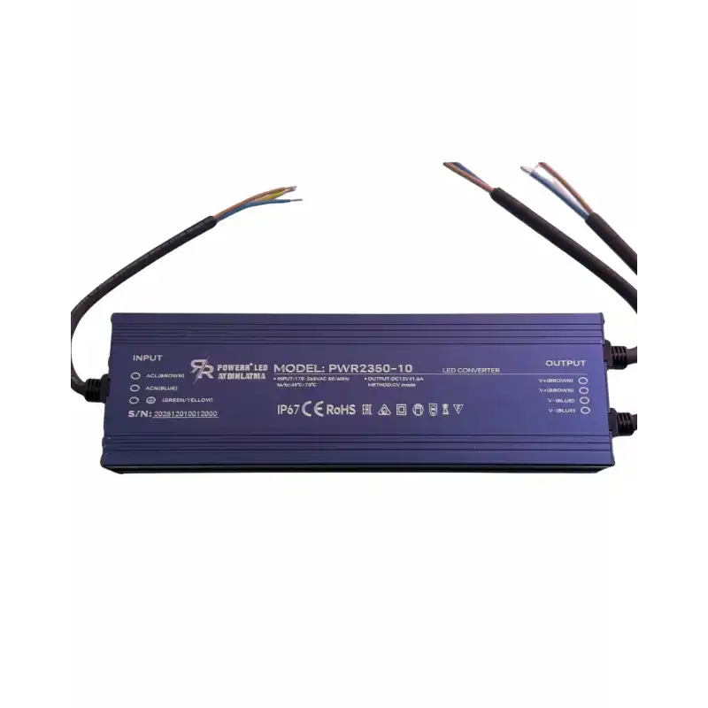 12 Volt 41.6 Amper 500 Watt Dış Mekan Metal Kasa Trafo IP67