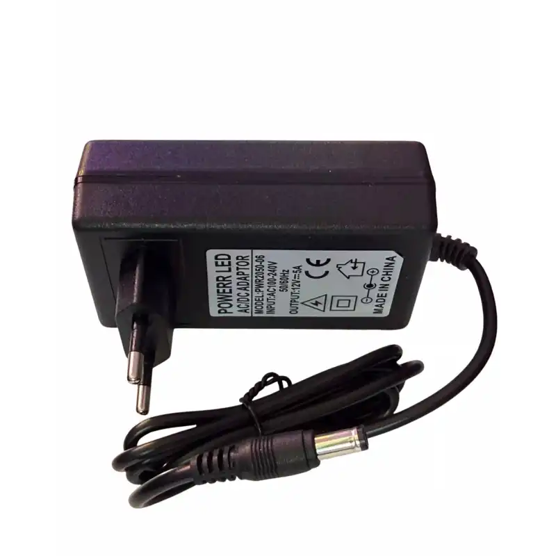 12 Volt 5 Amper 60 Watt Priz Tipi Plastik Kasa Adaptör
