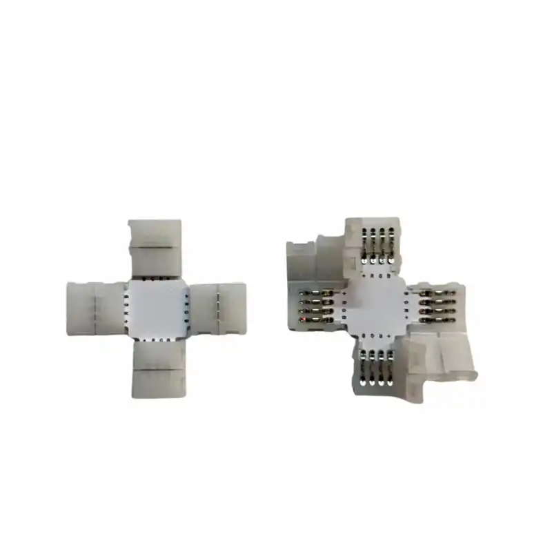 8 mm RGB Şerit X Birleştirme Aparatı Lehimsiz 4 Pin 10 Adet