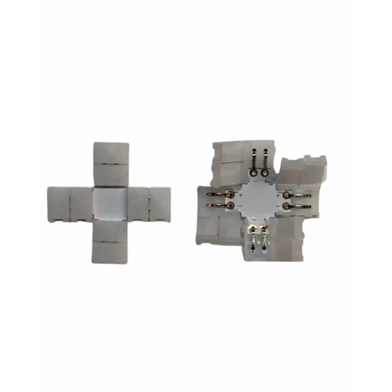 8 mm Tek Renk Şerit X Birleştirme Aparatı Lehimsiz 2 Pin 10 Adet