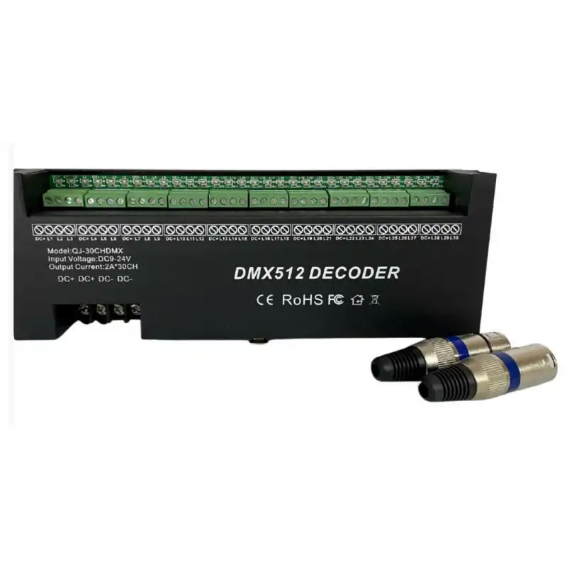 DMX 512 Led Kontrol 30 Kanal RGBW Denetleyici Dijital Ayarlı Decoder 30x2 Amper