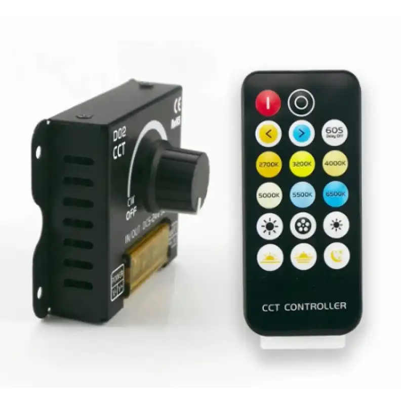 5V - 24V 30A 2 Kanal Çift Renk CCT 17 Tuşlu RF Kumanda ve Manuel Dimmer