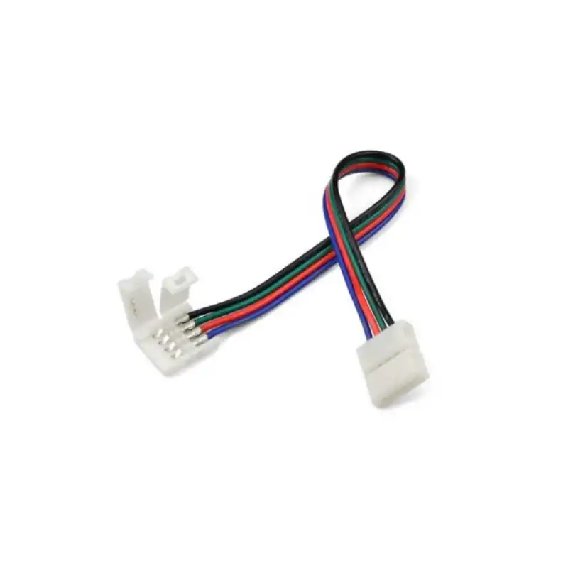 RGB Şerit Led Hızlı Konnektör 15 cm Kablolu 4 Pin Lehimsiz İki Yönlü 10 Adet