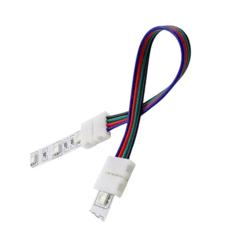 RGB Şerit Led Hızlı Konnektör 15 cm Kablolu 4 Pin Lehimsiz İki Yönlü 10 Adet