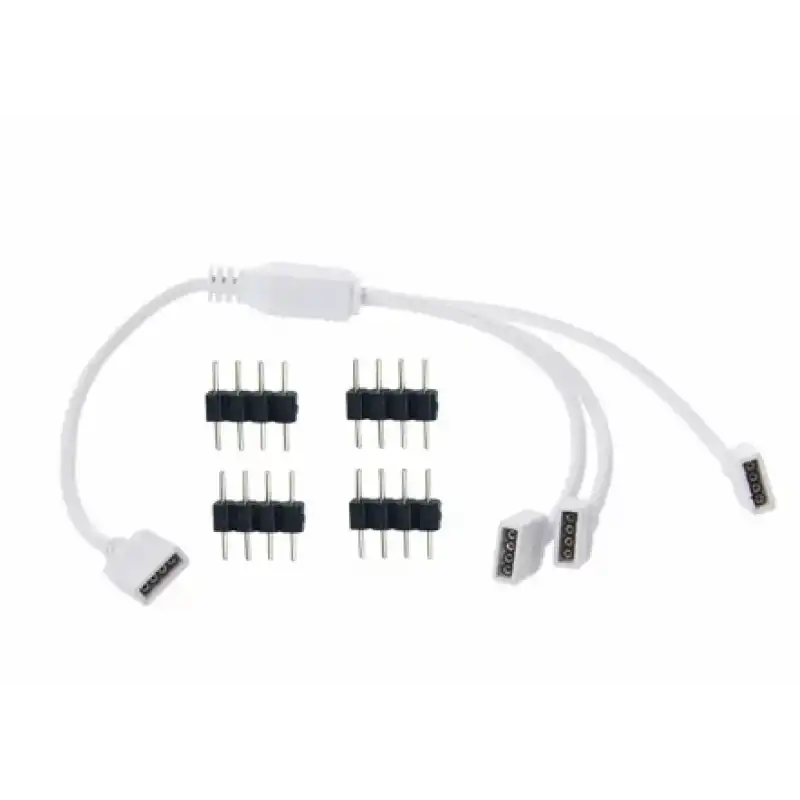 Rgb Şerit Led Üçlü Pin 1 Giriş 3 Çıkış Ara Bağlantılı Çoğaltıcı ve İğne