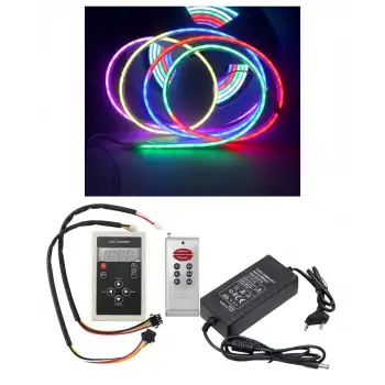 10 Metre 12 Volt 6x12 mm 120 Ledli Argb Pixel Neon IC2811 Çift Çıkış Kumanda 8A Plastik Trafo Set