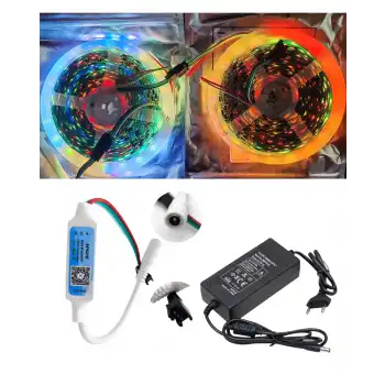 10 Metre 12V Dış Mekan 60 Pixel Ledli Bluetooth Cep Telefonundan Kumandalı 8A Plastik Adaptörlü Set