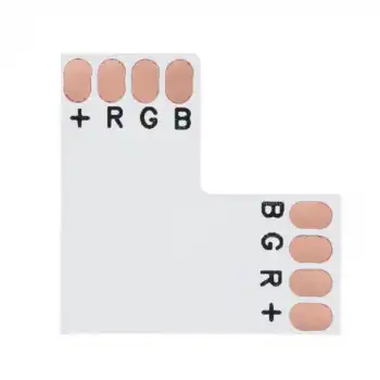 10 mm RGB Şerit L Birleştirme Aparatı Lehimsiz 4 Pin 10 Adet