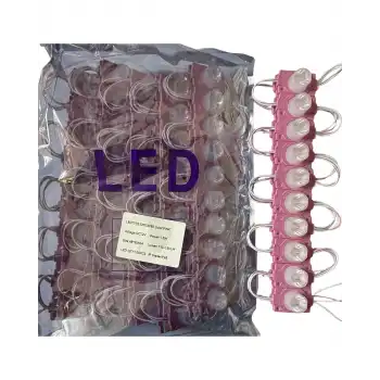 100 Adet 12 Volt 1.5 Watt Tek Lensli Pembe 3030 Led Modül IP65 1 Paket