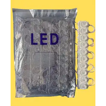 100 Adet 12 Volt 1.5 Watt Tek Lensli 3000K Günışığı 3030 Led Modül IP65 1 Paket