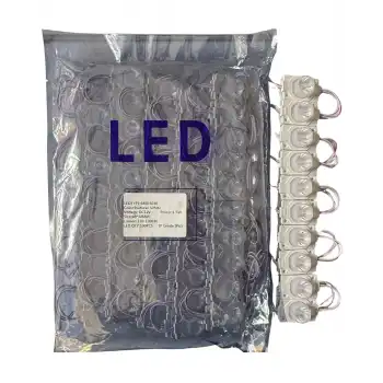 100 Adet 12 Volt 1.5 Watt Tek Lensli 6500K Beyaz 3030 Led Modül IP65 1 Paket