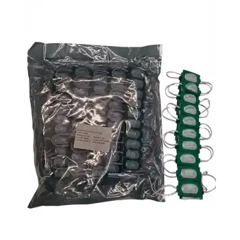 100 Adet 12 Volt 1.2 Watt Dar Açılı Tek Lensli Yeşil Led Modül IP65 1 Paket