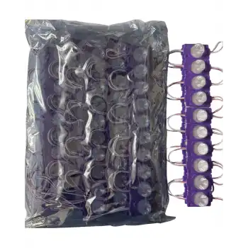 100 Adet 12 Volt 1.5 Watt Tek Lensli Turkuaz 3030 Led Modül IP65 1 Paket