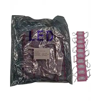 100 Adet 12 Volt 1.2 Watt Dar Açılı Tek Lensli Pembe Led Modül IP65 1 Paket