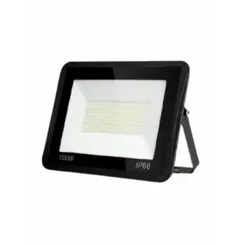 100 Watt Siyah Slim Kasa 6500K Beyaz Işık IP65 Led Projektör