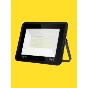 100 Watt Siyah Slim Kasa Sarı Amber Işık IP65 Led Projektör