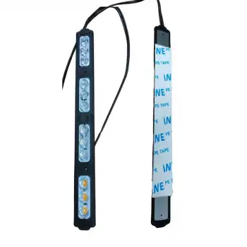 12 Volt 12 Watt 12 Ledli 203x19 mm 4 Renk Animasyonlu Kırmızı - Mavi-Amber-Beyaz Çakar Modül 5 Adet