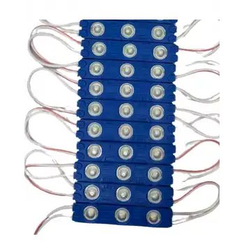 12 Volt 1.2 Watt 3 Lensli Mavi 2835 SMD Led Modül IP65 10 Adet Modül