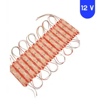 12 Volt 1.5 Watt 3 Lensli Kırmızı 2835 SMD Led Modül IP65 10 Adet Modül